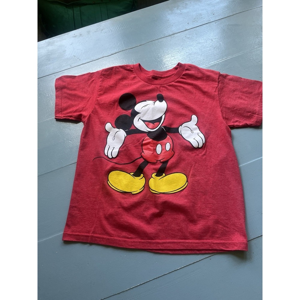 Disney Mickey Mouse Red Graphic T Shirt Small Classic Mickey Tee